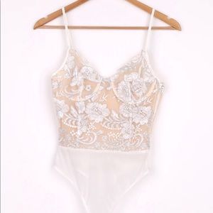 White bustier bodysuit